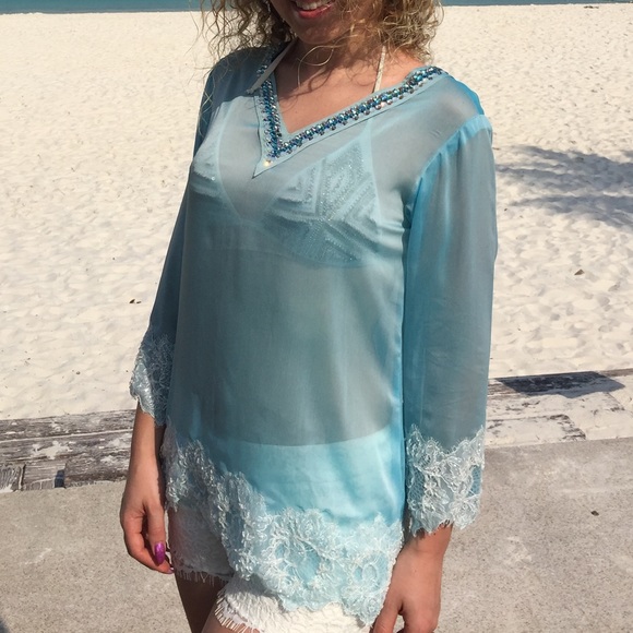Crystal embellished Chiffon Tunic Top - Picture 2 of 8